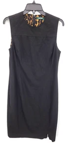 Lauren Ralph Lauren Dress Womens 8 Black Sleeveless Zip Hem Detail Sheath Career - Picture 1 of 9