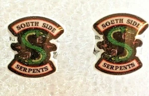 Riverdale South Side Serpents Teeny Tiny Flat Acrylic Post Stud Earrings Jewelry - Picture 1 of 3