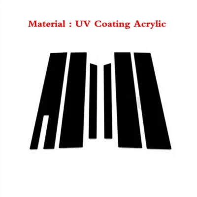 Cubierta de postes de pilar laterales de puerta negros 6 piezas para Ford Taurus sin llave 2010-2019 Foto 1 de 4
