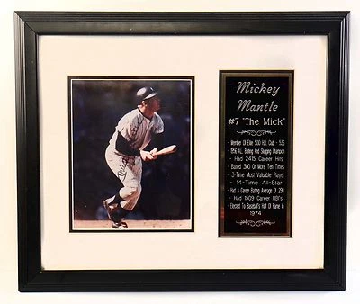 Mickey Mantle Firmado Enmarcado 1974 The Mick NY Yankees Béisbol # 7 500 HR Club Foto 1 de 4