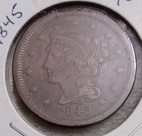 1845 Braided Hair Large Cent Cover