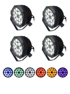 4pc Outdoor 18x18W 6in1 LED Par Light IP65 Wedding Yard DJ Flat wash light - Picture 1 of 9