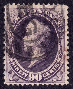 US Scott 218, 1888 Perry, 90c purple, FINE USED - Picture 1 of 1