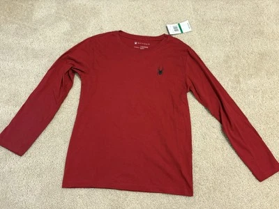 Boys Spyder Long Sleeve Tshirt Red Large (14/16) - Image 1 of 4
