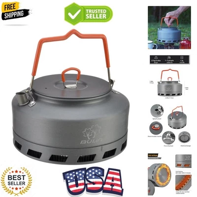 Hervidor de agua para camping 1,6 L intercambio de calor campamento tetera ligera caminata al aire libre... Foto 1 de 4