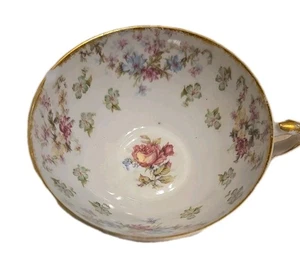 En muy buen estado Taza de té Haviland Francia Limoges rosas rosadas con mango dorado - Imagen 1 de 5