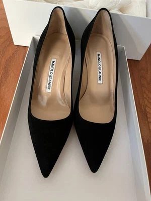 Nuevo Bomba Manolo Blahnik BB 50 mm Gamuza Negra Foto 1 de 4