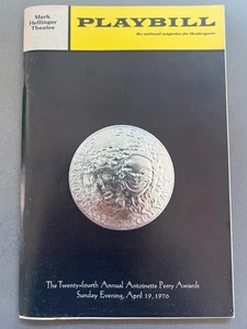 1970 Tony Awards Playbill – 24th Annual Antoinette Perry Awards – Mark Hellinger - Picture 1 of 4
