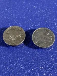 1935 Indian Head Nickel And Buffalo Nickel Button Covers  - Bild 1 von 2