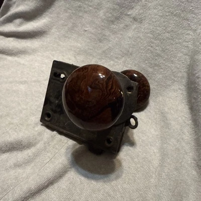 Vintage Antique Corbin Mortise Lock Porcelain Marbling Door Handles *As Is 👀  - Image 1 of 4