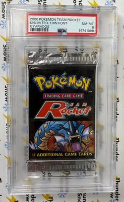 ⚡️❄️ 2000 Pokemon Team Rocket Paquete Sellado Gyarados Pack Arte PSA 8 Foto 1 de 2