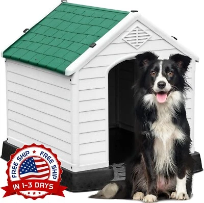Casa de Plástico Impermeable y Con Ventilación, Casa Para Perros, Hogar Mascotas Foto 1 de 4