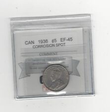 1936 ,Coin Mart Graded Canadian,  5 Cent, **EF-45 Corrosion Spot**