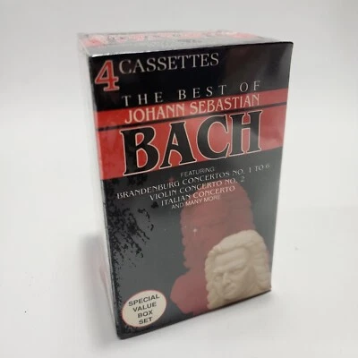 New Sealed The Best of Johann Sebastian Bach Value 4 Cassette Set Madacy Records - Image 1 of 4