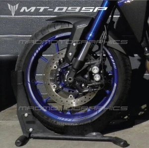 MT-09SP Autocollants Roues Moto Autocollants Jante Ensemble Rayures pour Yamaha MT09 SP Gris - Photo 1/2