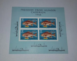 Ghana Freedom From Hunger Campaign 1966 Minisheet Of 4 Stamps 30P Imperforated - Picture 1 of 1