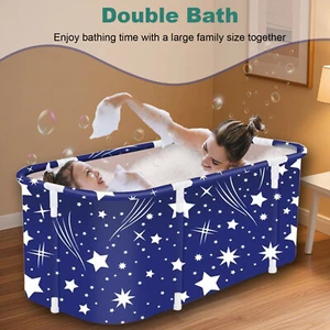 Portable Foldable Bathtub Portable Bathtub with Cover For Adults SPA Tub - Picture 1 of 13