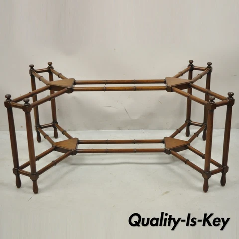 Kittinger Buffalo Faux Bamboo Chinese Chippendale Mahogany Coffee Table Base Cover