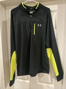 Under Armour Mens 1/4 Zip Regular Fit All Season Gear Jacket L Black Yellow Trim - Picture 1 of 20