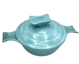MCM Miramar of California Lidded Casserole Dish Oven Proof Ceramic Turquoise - Picture 1 of 10