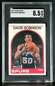 DAVID ROBINSON 1989-90 NBA HOOPS #310 Rookie Card RC SGC 8,5 NM MT+ Spurs HOF - Foto 1 di 2