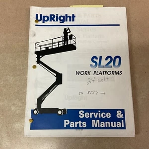 Upright SL20 PLATFORM BOOM LIFT OPERATION MAINTENANCE SERVICE PART MANUAL 101199 - Picture 1 of 6