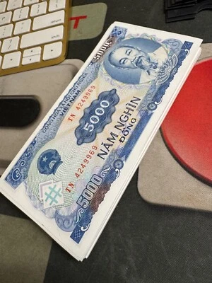 Billete Vietnam 5000 Dong 1991, moneda circulada, papel moneda mundial P-108 Foto 1 de 4