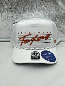 Texas Longhorns NCAA '47 Brand White Hitch Rope Adjustable Snapback Hat - Picture 1 of 5