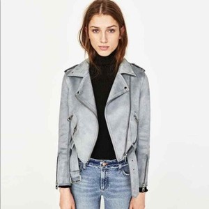 light blue suede jacket