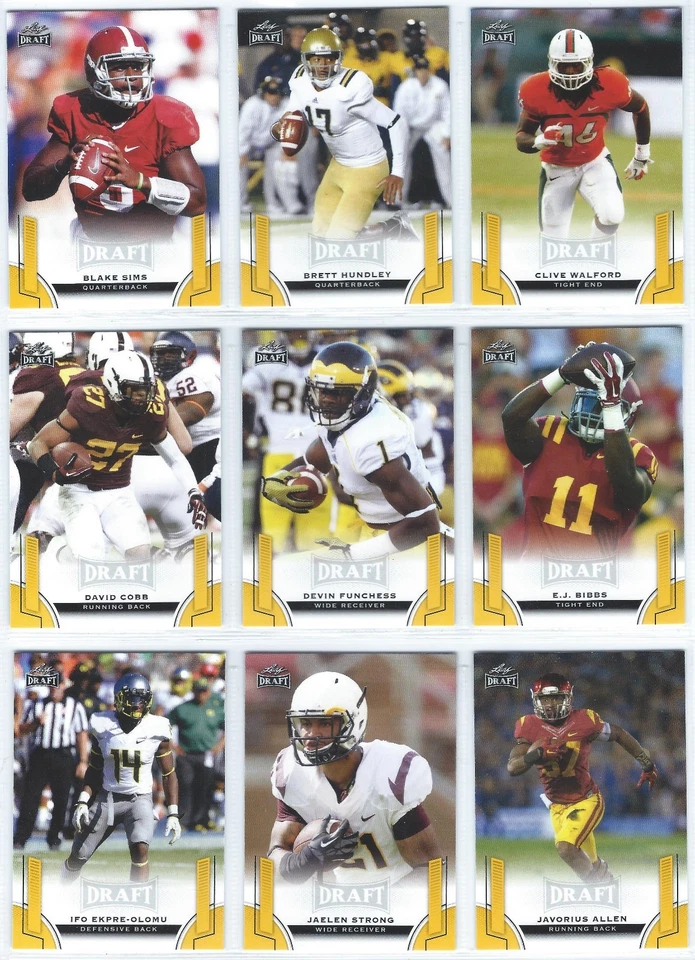 2015 Leaf Draft Football Gold Parallel You Pick the Card, Finish Your Set - Image 1 of 1