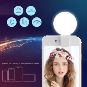 Mini Q Selfie Ring Light Flash LED USB Clip Mobile Phone Fill Lamp (White) - Zdjęcie 1 z 7