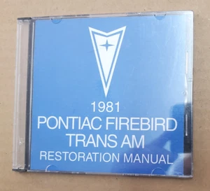 NEW 1981 Pontiac Trans Am Firebird Restoration Manual CD - Picture 1 of 1