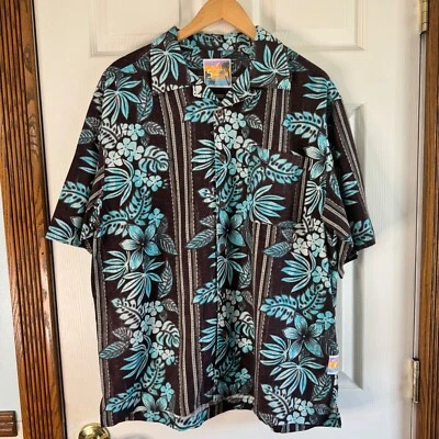 Camisa Hawaiana Margaritaville Floral Seda Tropical Resort Vacaciones Grande Foto 1 de 4