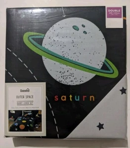 Duvet Cover Set - Double 200x200cm; 2 Pillowcase; Outer Space; Reversible Dunelm - Picture 1 of 13