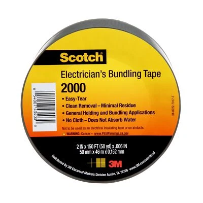 Scotch® Electricians Duct Tape 2000, 2 in x 50 yd, 12 Roll Display - Image 1 of 4