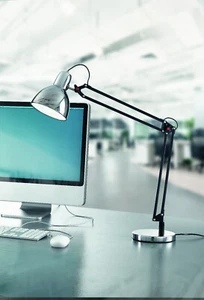 Retrofit Lampada Da Tavolo Lisetta 1 Flg 3015-30-138 Cromato/Nero Retro Vintage - Foto 1 di 2