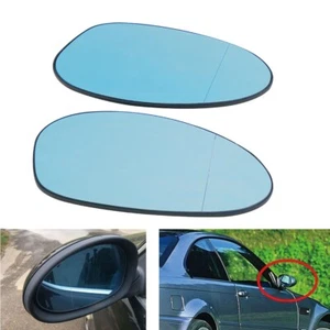 Piar LH RH Blue Tinted Door Mirror Glass Heated For BMW E46 E90 E92 M3 328i 335i - Picture 1 of 9