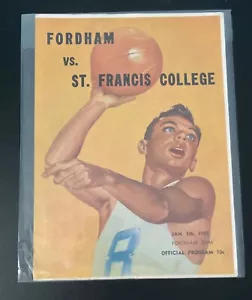 1955 Fordham vs St. Francis College Basketball Program - Picture 1 of 2