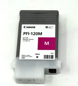 Canon PFI-120 Magenta Ink Cartridge (130mL) exp. 5/2027 - Photo 1/3