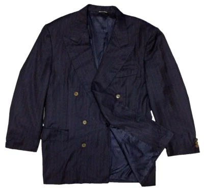 CANALI Milano Blazer Men Navy Striped BARNEY'S NEW YORK Double Breasted Size 52R - Image 1 of 4