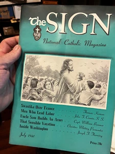 1941 THE Sign National Catholic CATHOLIC MAGAZINE WW11 Edition July 1941 - Picture 1 of 8