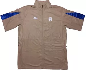 Giacca vintage Y2K Nike Air Battlegrounds BG full zip manica corta ecopelle scamosciata 2XLT - Foto 1 di 12