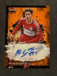 2024 Topps Finest MLS /25 Brian Gutierrez #BA-BG - arancione AUTO - CHICAGO FIRE - Foto 1 di 2