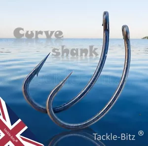 Curve Shank Hooks Barbless Or Micro Barbed Sizes 6 8 and 10 Carp Fishing Tackle - Picture 1 of 4