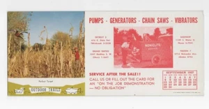 Michigan Homelite Service 1957 ink blotter shows duck hunter and truck - Picture 1 of 2