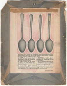 Wallace & Sons Sterling Silver Spoons Store Counter Card American Silversmiths - Picture 1 of 1