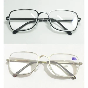 Gafas de lectura +6,50 +7,00 +7,50 +8,00 lente óptica marco de metal negro/plateado - Imagen 1 de 14