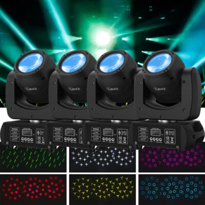 4X LED Moving Head Light RGBW Gobo Beam Stage DJ Disco Show DMX Spot Lighting US - Image 1 of 4