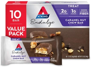 Atkins Endulge Treat, Caramel Nut Chew Bar, Keto Friendly, 10 Count - Picture 1 of 11