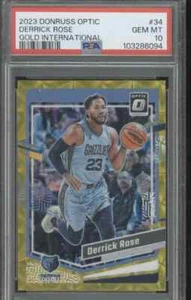 2023-24 Panini Donruss Optic DERRICK ROSE Gold INTERNATIONAL 1/10 PSA 10 MINT 34 - Picture 1 of 2